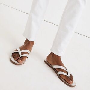 Madewell The Boardwalk Thong Sandal in Metallic Leather size 9.5